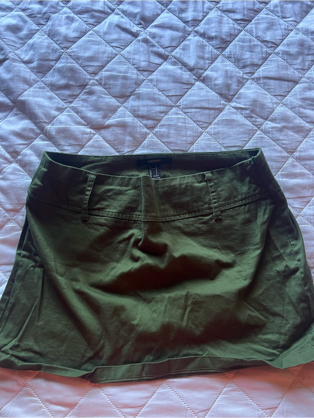 Forever 21 Olive Green Mini Skirt - A-Line Style
